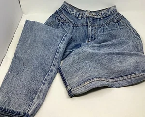 80s Vintage Gitano Acid Washed High Waisted Mom Jeans Tapered Legs size 0 - Picture 1 of 11