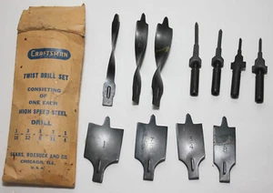 Vintage CRAFTSMAN Power Wood Boring Drill Bits (11) in Vintage Envelop - Picture 1 of 3