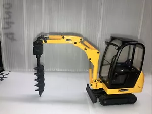 Joal Jcb With Earth Driller 1:50 Scale, Die Cast Yellow Rare - Picture 1 of 5