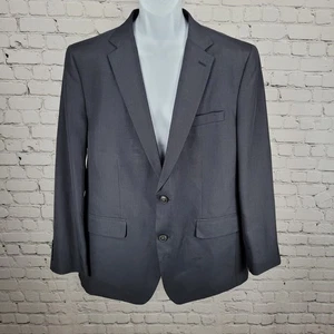 Haggar Navy Tailored Fit Travel Performance Blazer Suit Jacket Sport Coat 46R - Picture 1 of 16