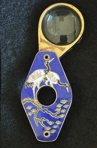 Colgante Lupa Lupa Plegable Joyeros Esmalte Cloisonné Vintage - Imagen 1 de 5
