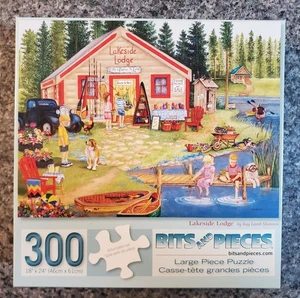 Bits and Pieces LAKESIDE LODGE 300 piece puzzle summer COMPLETE - Picture 1 of 6