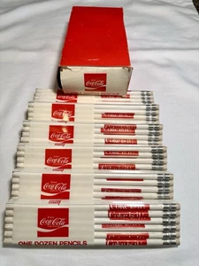 Vintage New Sealed White Red Coca-Cola Coke Half Gross Box 72 Pencils 6 Packs 12 - Picture 1 of 13