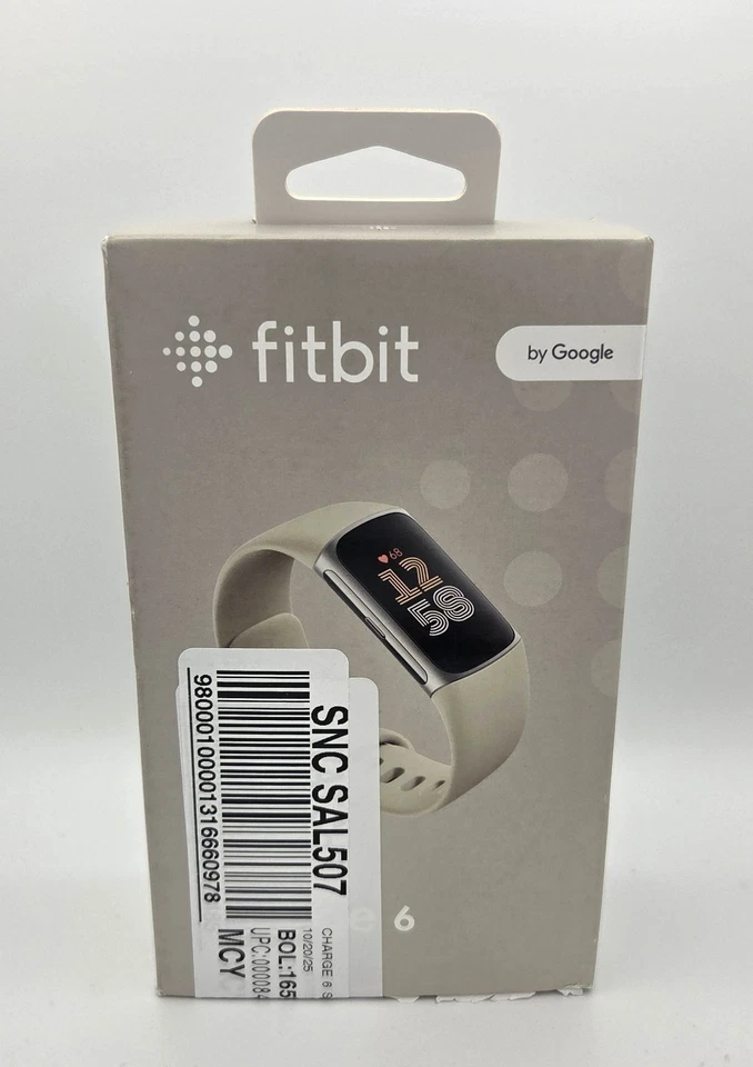 Fitbit Charge 6 Advanced Fitness & Health Tracker prata/porcelana - caixa aberta - Imagem 1 de 4