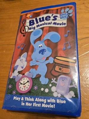Clamshell Blue VHS Blues Clues Big Musical Movie Nickelodeon Blue On Blue Tape - Image 1 of 4