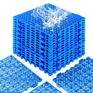 12”x12” Drainage Interlocking Floor Tiles, 12 Pack Non-Slip Pool Deck Drain T... - Picture 1 of 7