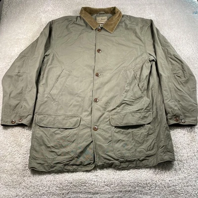 Vtg LL Bean Jacket Mens 2XL Tall Field Coat Barn Chore Canvas Corduroy Collar - Image 1 of 4