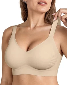 VertVie Damen Sport Nude BH Übergröße 3XL nahtlos kabellos Yoga Bralette - Bild 1 von 6