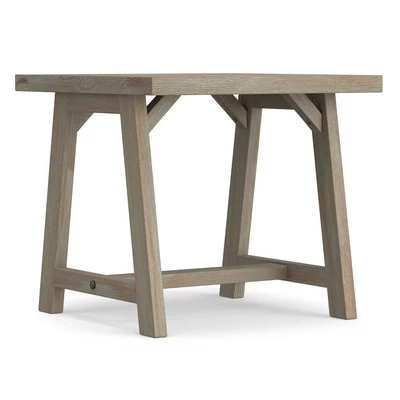 Sawhorse 22 Inch End Side Table Distressed Grey - Image 1 of 4