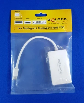 Delock Adapter mini DisplayPort 1.1 Stecker -- DisplayPort / HDMI / DVI • 61768 - Bild 1 von 4