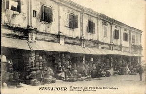 Ak Singapur, Markt mit chinesischen Töpferwaren, alte Architektur,... - 4711458 - Picture 1 of 2