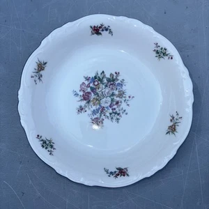 VTG Crown Bavaria "Bouquet" Coupe Soup Bowls 7.75" Platinum Rim Germany lot of 2 - Picture 1 of 5