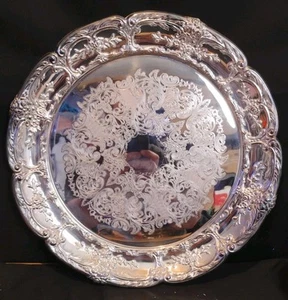Leonard Silver Plated Ornate Serving Platter Trays 14 In - Picture 1 of 4