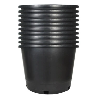 Large 10 Gallon Plant Flower Container 10PCS Plastic Nursery Pot Heavy Duty - Image 1 of 4