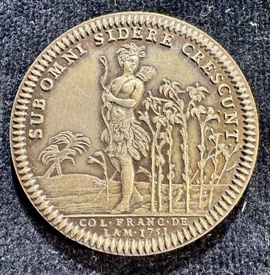 1751 silver Franco American Jeton restrike, Breton 510, - Image 1 of 2