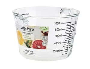 Wiltshire Borosilicate Glass Measuring Jug Kitchen Measure Cup 1000ml capacity - Picture 1 of 3