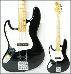 Used 1979 Fender USA Jazz Bass Left Hand Black Refinished 5.2kg W/HSC *Lefty* - Picture 1 of 11
