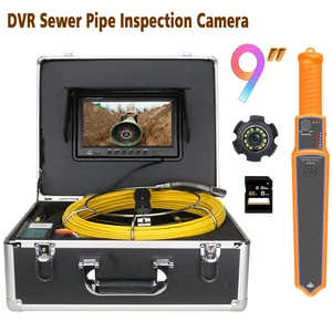 Cámara de alcantarillado 9" 512HZ localizador autonivelante tubería inspección cámara monitor DVR - Imagen 1 de 21