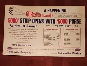SELTEN!! Vintage 1969 Gainesville Dragway Poster - Bild 1 von 12
