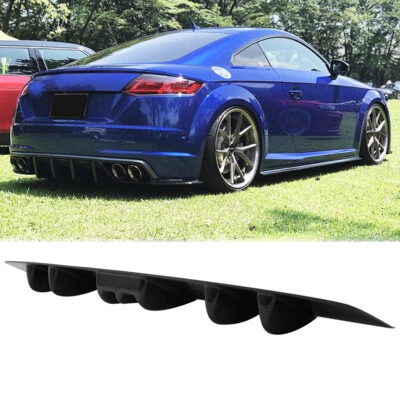 Rear Bumper Lip Diffuser 5 Fins Wing Lip Spoiler Black For Audi TT RS Quattro - Image 1 of 4