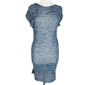 Vestido tejido abierto Sarah Pacini (talla única) gris HECHO EN ITALIA MEZCLA DE LINO CA#45654 - Imagen 1 de 9