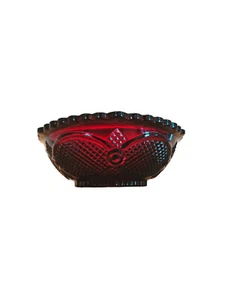 Vintage Avon Cape Cod Bowl, Small Ruby Red Glass Bowl - Picture 1 of 10