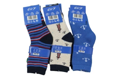 E&F FASHION 6 Paar Jungen Thermo Socken Strümpfe bunt Muster Gr. 31-34 31 32 33 34 * 85% BW