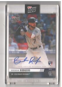 2019 Topps NOW Card # Brendan Rodgers Rockies RC Platinum Club Exclusive Auto
