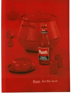 1956 Hunt's Tomato Catsup bean pot monochrome red Vintage Print Ad - Picture 1 of 1