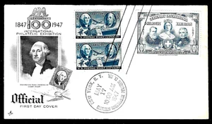 947 3c Stamp (1947) U S POSTAL CENTENARY FDC BY ART CRAFT + CIPEX ABN STAMP - Picture 1 of 1