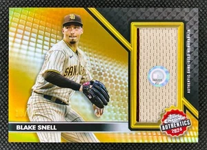 2024 Topps Chrome Blake Snell /50 Gold Refractor Relic Authentic Game Worn TCABS - Picture 1 of 2