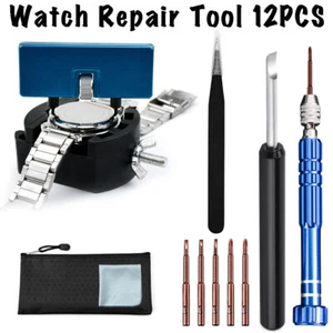 Watch Repair Screwdriver Tweezers Watch Cover Opener Stand Holder Pry Fixed Base - Picture 1 of 14