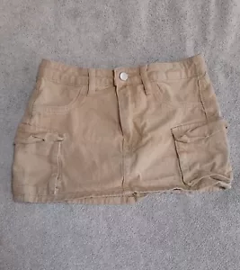 Shein Khaki Cargo Pocket Mini Skirt, Size S - Picture 1 of 3