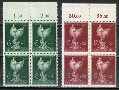Germany 1944 MNH Mi 902-903 Sc B286-B287 German Goldsmiths’ Society ** Blocks Foto 1 de 2