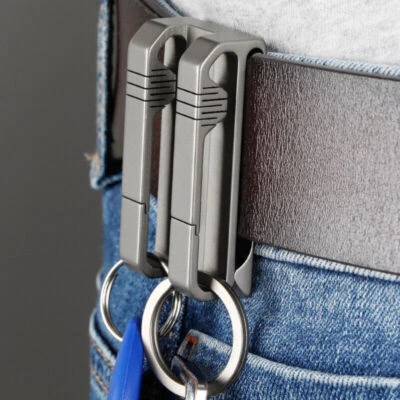 EDC Titanium Alloy Quick Buckle Detach Belt Waist Hanging Men Car Keychain Tool - Image 1 of 4