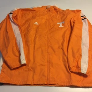 Tennessee Volunteers Adidas Nylon Full Zip Mesh Lined Orange Jacket Coat Mens L - Bild 1 von 8