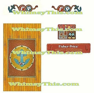 Vintage Fisher Price Little People #985 Happy Houseboat LITHOS Sticker Decal - Picture 1 of 1