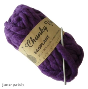 3 x 200g - Twisted Super Bulky Acrylic Knitting & Crochet Yarn - Eggplant - Picture 1 of 3