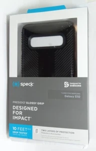 Speck - Presidio Glossy Grip Case for Samsung Galaxy S10 - Black - Picture 1 of 4