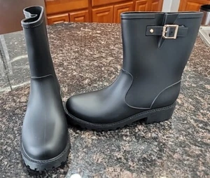 Style&Co Millyy Cold-Weather Buckled Rain Boots: Womens, BLK, Size 9 *NEW* - Picture 1 of 10