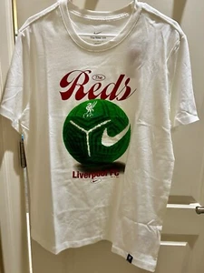 Nike Men’s Size Large Liverpool FC The Reds Graphic Tee Shirt White Red Green - Picture 1 of 6