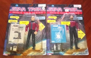 Playmates Toys Star Trek Space Talk Series Captain Jean-Luc Picard & Riker (#1) - Picture 1 of 5