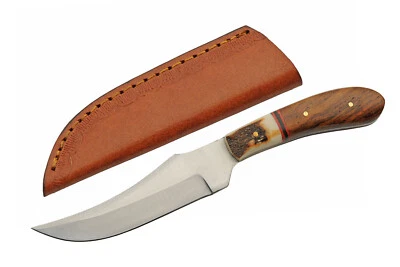 Hunting Knife | Small Slim 7.25in. Overall Stag Wood Handle Full Tang Skinner - Image 1 of 4