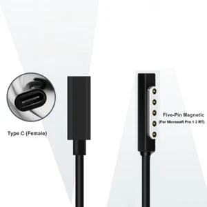 USB C Buchse Oberfläche Ladekabel Netzkabel für Microsoft Surface Pro 1/2 rt - Bild 1 von 5