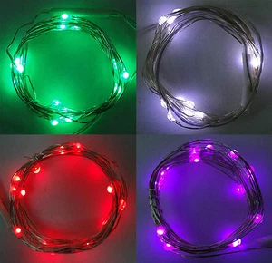 20 LED Battery Operated Fairy String Lights Silver Wire Birthday Party Decor - Picture 1 of 5