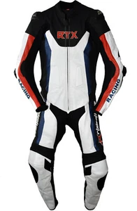 RTX GB Pro Racing Perforated CE Leather Motorcycle 1 Piece Motorbike Suit S-3XL - Picture 1 of 11