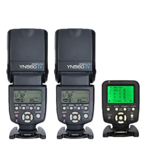 2X YONGNUO YN560 IV Wireless Flash Speedlite with YN560-TX II Trigger Controller - Picture 1 of 12