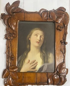 Antiker Holzrahmen - Jugendstil. Holzschnitzerei. Anfang '900. - Bild 1 von 9