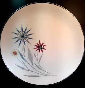 Mid Century Modern Cake Plate Bonechina Unknown Maker American 10.25" d - Picture 1 of 10