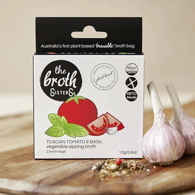 The Broth Sisters - Vegetable Sipping Broth Bags - Tuscan Tomato And Basil (2 Br • 4.95$
